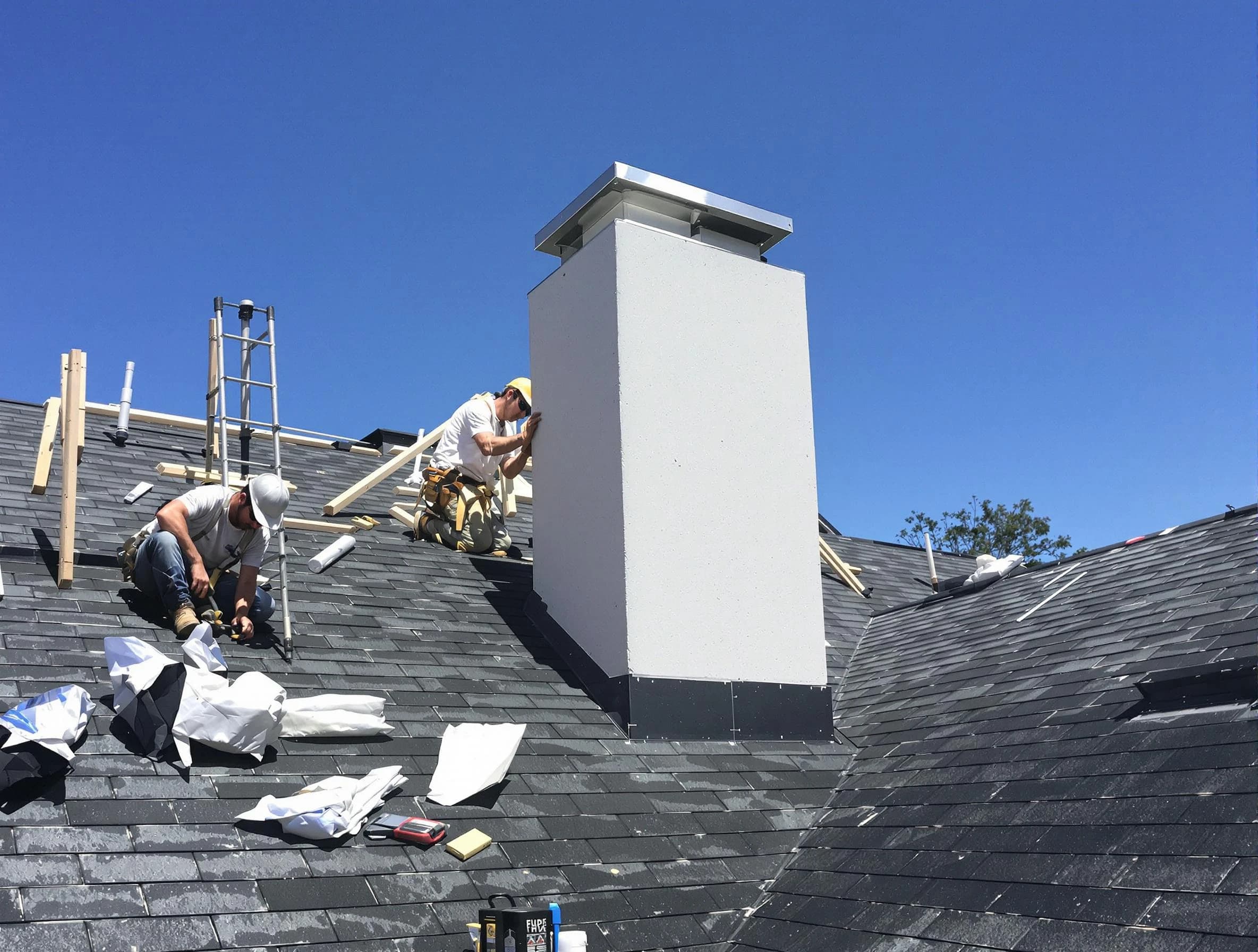 Ocean Chimney Sweep crew installing a new chimney in Ocean, NJ