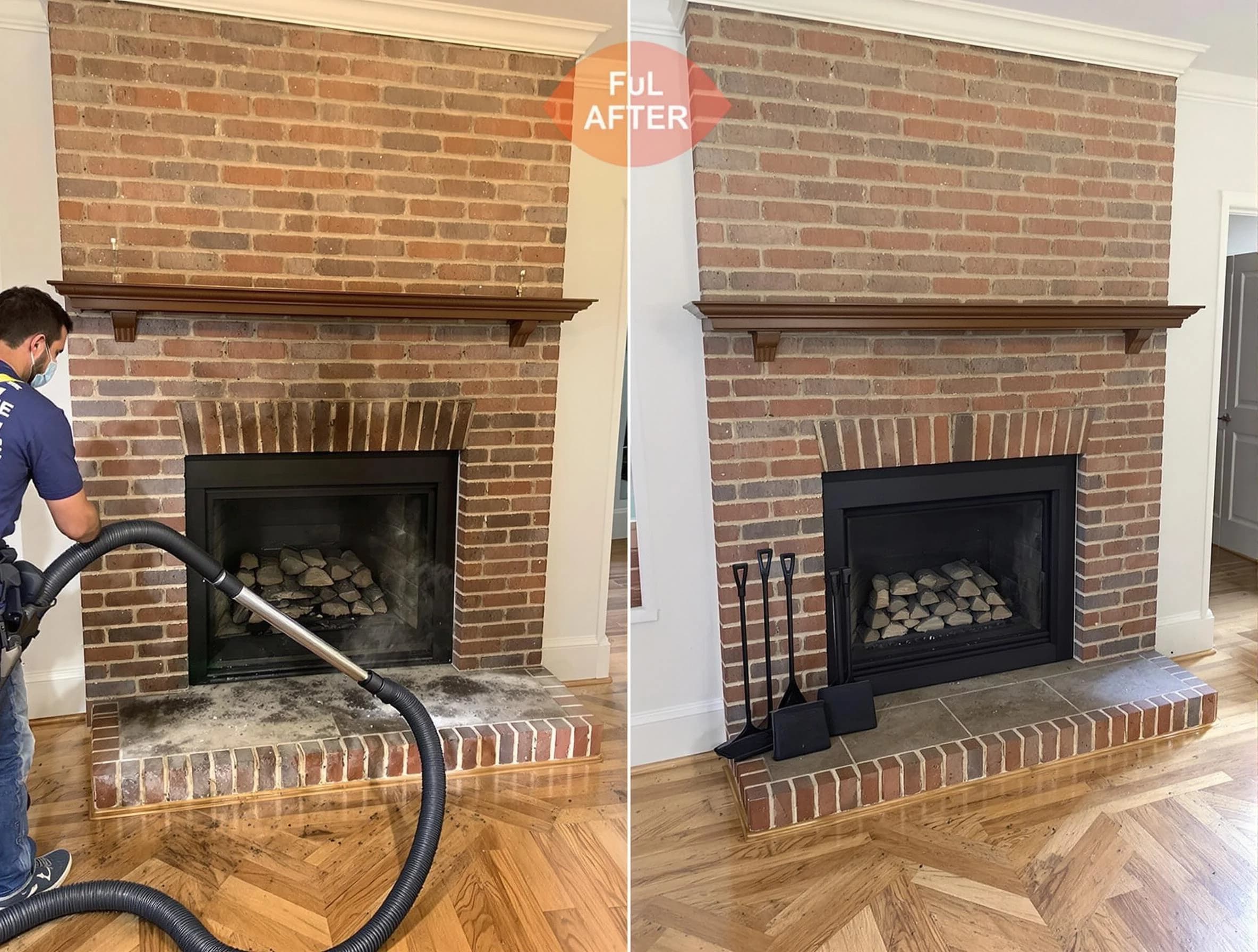 Ocean Chimney Sweep carefully sanitizing a fireplace in Ocean, NJ