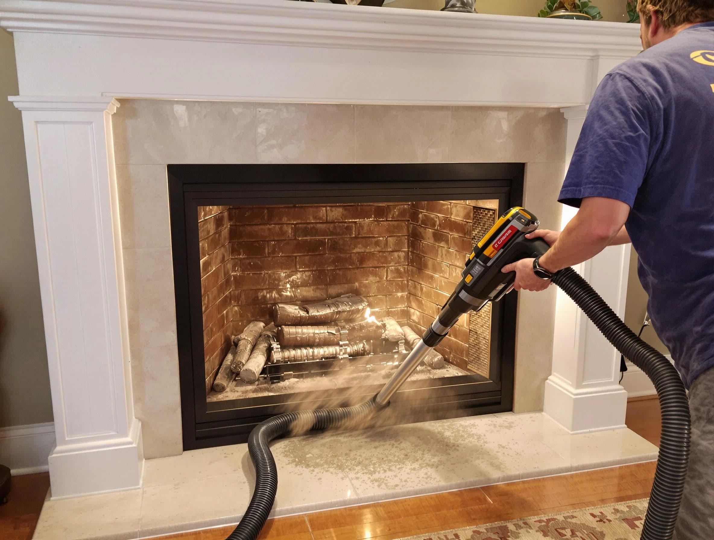 Fireplace cleaning performed by Ocean Chimney Sweep in Ocean, NJ