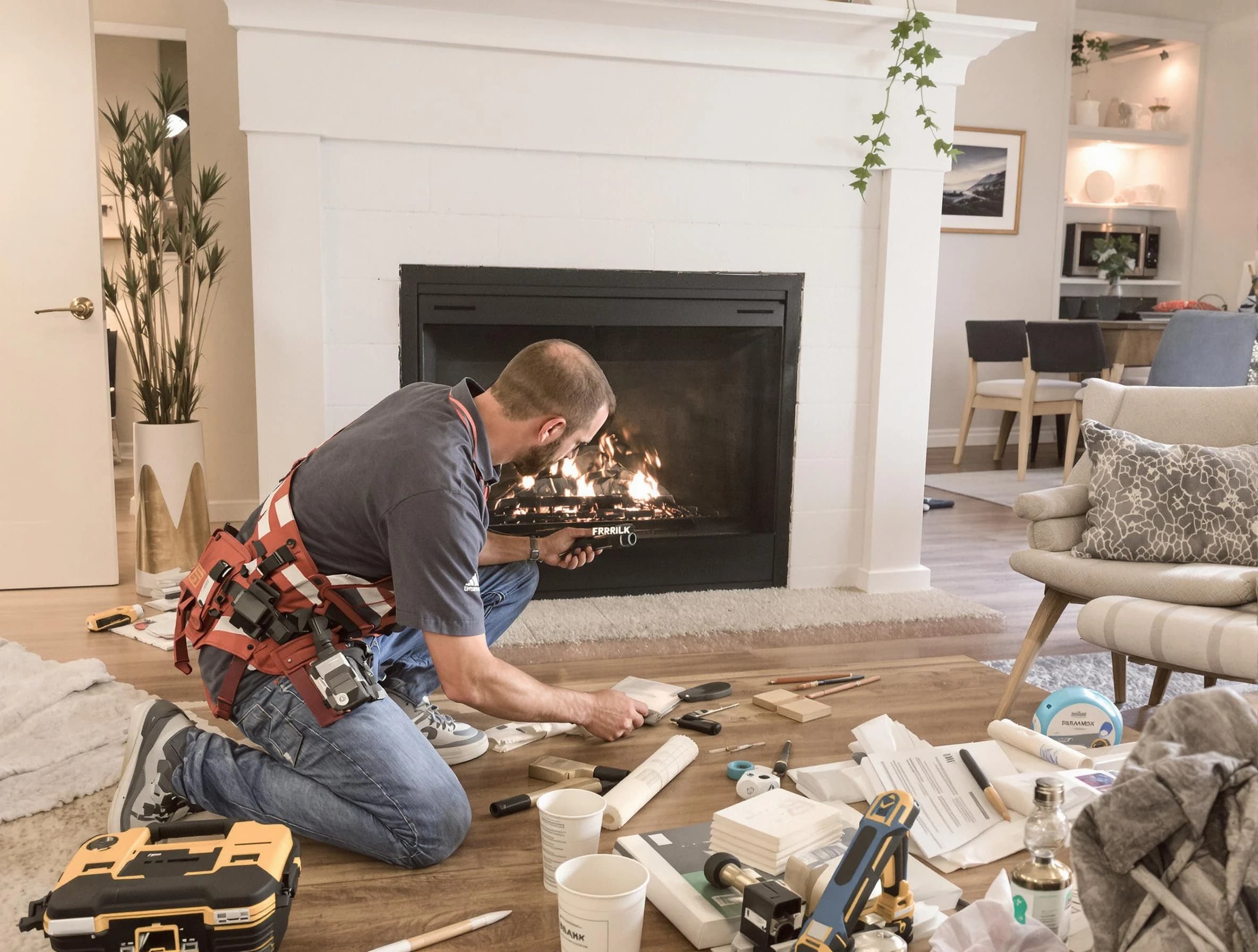 Ocean Chimney Sweep performing fireplace repair in Ocean, NJ