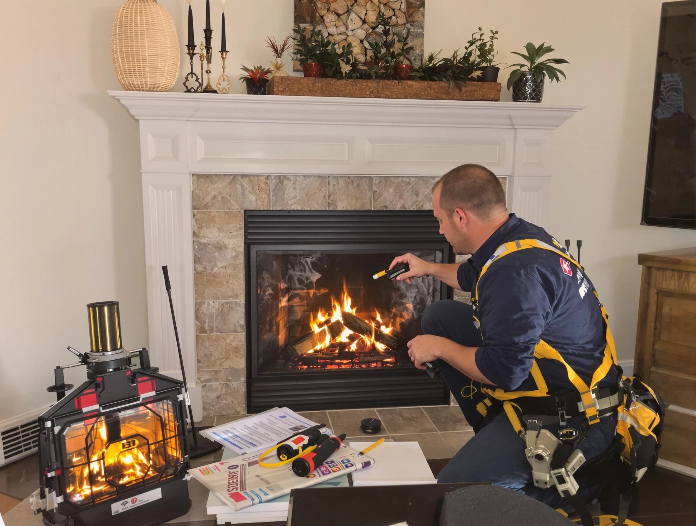 Safety-focused fireplace inspection by Ocean Chimney Sweep in Ocean, NJ